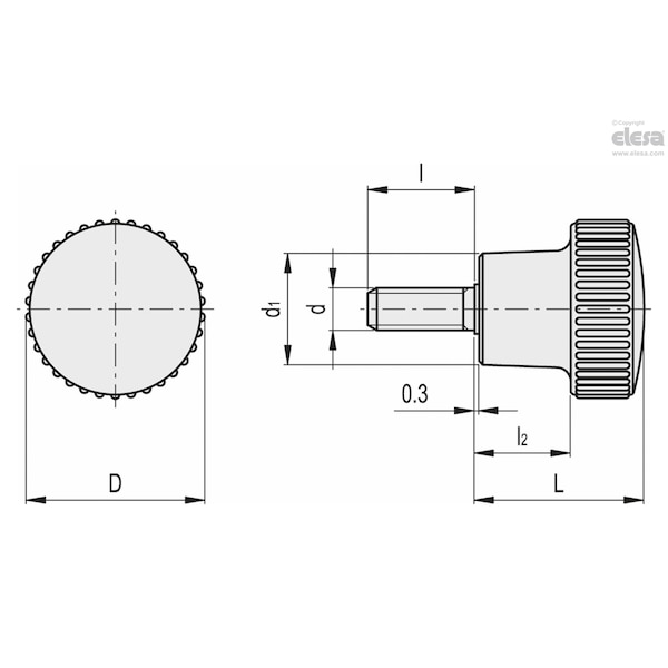 Zinc-plated Steel Threaded Stud, B.259/20 P-M6x16